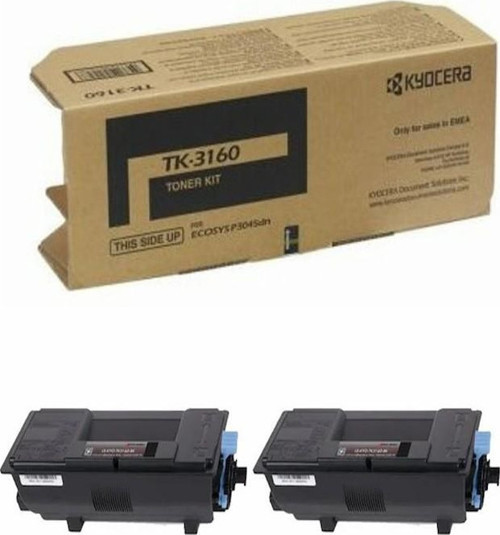 Kyocera Ecosys M3145DN TK-3160 Chipli Siyah Ithal Muadil Toner 12.500 Sayfa 2 Adet