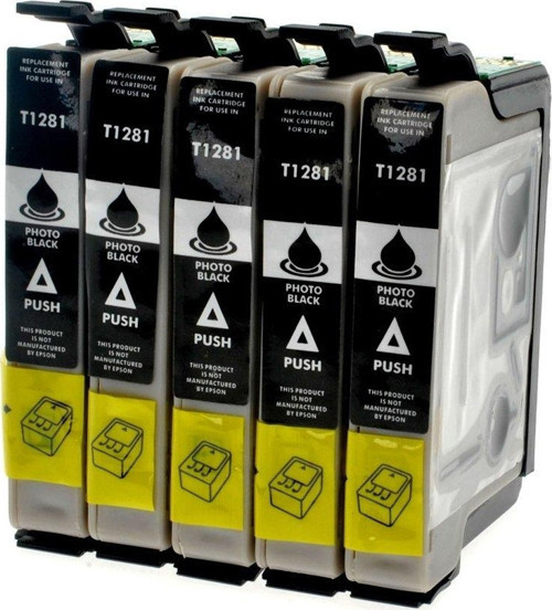 Epson T1281 Siyah Muadil Kartuş 5'li Avantaj Paket