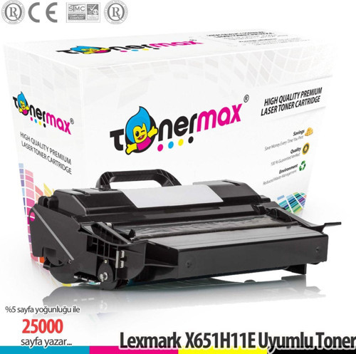 Lexmark X651H11E Muadil Toneri 25K X650 / X651 / X652 / X654 / X656 / X658