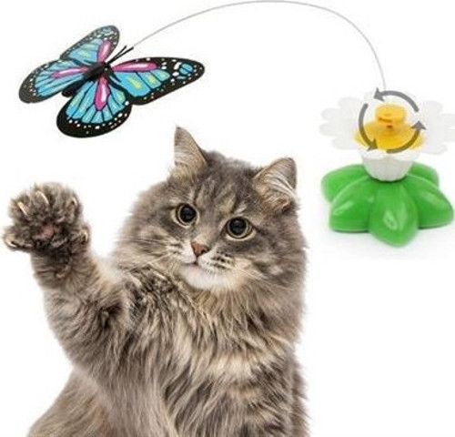 Hareketli Dönen Kelebek - Kedi Oyuncağı ( Pille Çalışır)