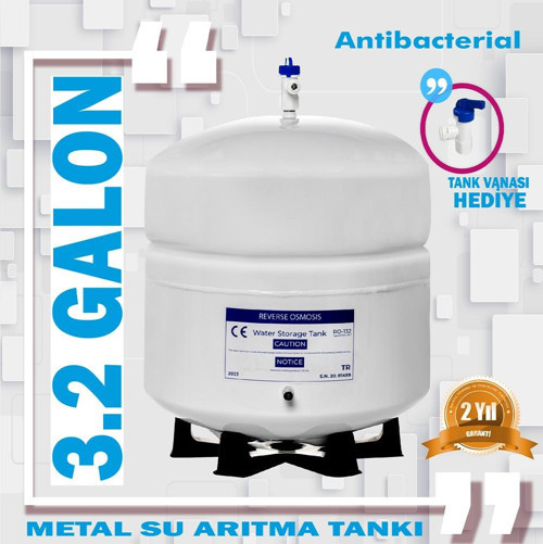 3,2 Galon Su Arıtma Cihazı Tankı (metal) 12 lt