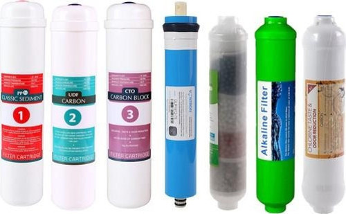 E-Water Kapalı Kasa Su Arıtma Cihazı Filtresi - Inline 7 Aşamalı Su Arıtma Filtre Seti -4'lü- Alkali