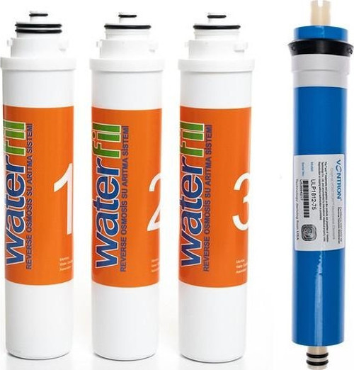 Waterlife Su Arıtma Cihazı Uyumlu Tak-Çevir 4'lü Filtre Seti, Vontron Membranlı