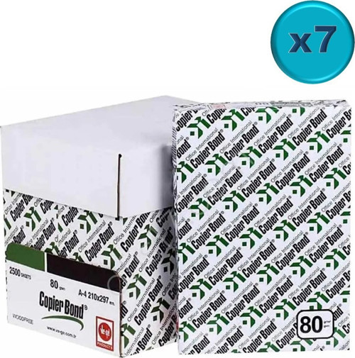 A4 Fotokopi Kağıdı 80gr 7 Koli 35 Paket 17500 Sayfa