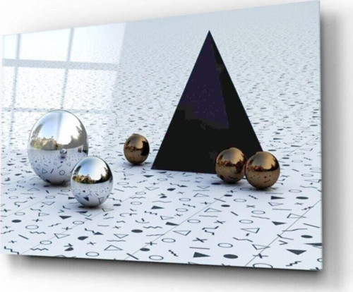 3d Soyut Cam Tablo 50x70 Cm