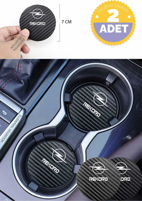 Karbon Desenli Opel Rekord Bardak Altlığı Opel Rekord İç Mekanı İçin Spor 7 cm Tasarımı 2 Adet