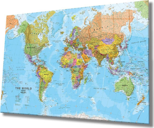 Dünya Haritası 13 Cam Tablo