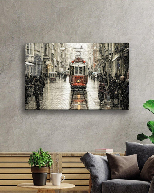 İstanbul İstiklal Caddesi Manzara Dayanıklı Cam Tablo Hediye