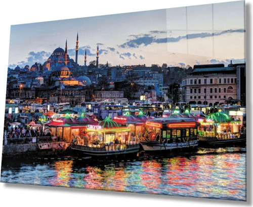 İstanbul Manzara 4mm Dayanıklı Cam Tablo Temperli Cam