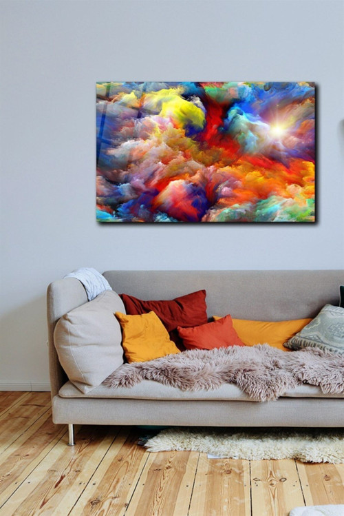 Modern Tablo Renkli Gökyüzü Cam Tablo 70 X 110çok Renkli