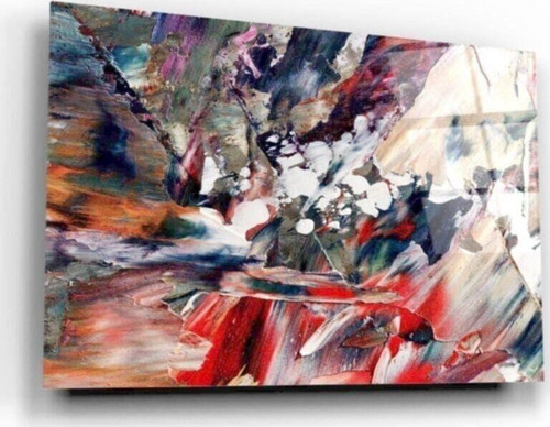 Pastel Soyut Desen Cam Tablo 50x70 Cm