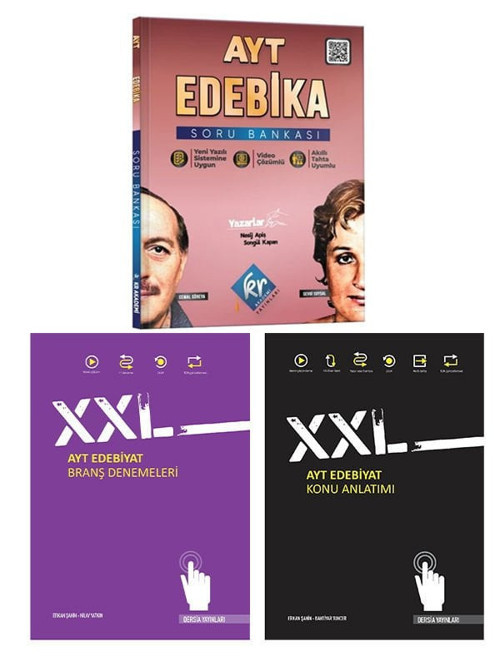 Dersia 2024 AYT Edebiyat Konu + Deneme ve Kr AYT Edebika Soru 3 lü Set
