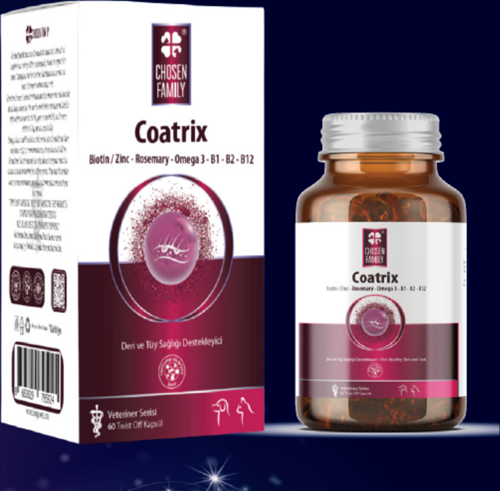 Chosen Family Coatrix Kedi ve Köpek Tüy Dökülme Karşıtı Vitamin - Biotin & Çinko (Parlak Tüy ve Deri Desteği)