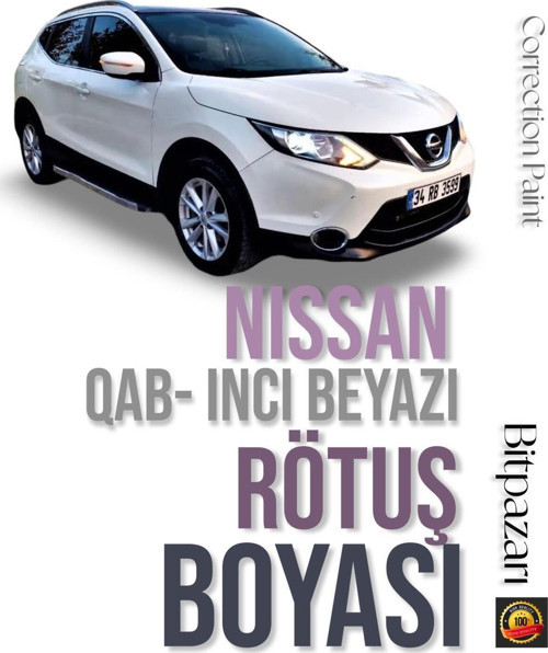 Nıssan Qashqai - İnci Beyaz Otomobil Çizik Taş İzi Giderici Rötüş Boyası 20+20Ml Çift Şişe