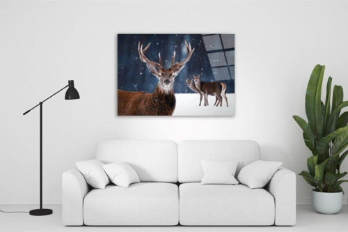Geyik Cam Tablo 50x70 Cm
