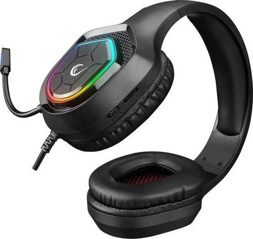 RM-K90 Vector RGB Kablolu Mikrofonlu Kulak Üstü Oyuncu Kulaklığı Siyah