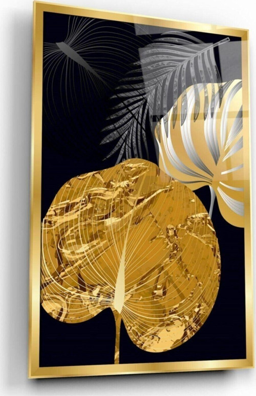 Gold Yaprak Cam Tablo