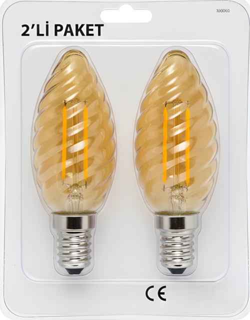 KES610 – LED Flamanlı Buji Ampul 4W (2700K | E14 | 2’li Paket)