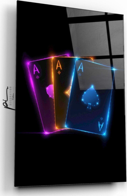 Neon Kartlar Cam Tablo