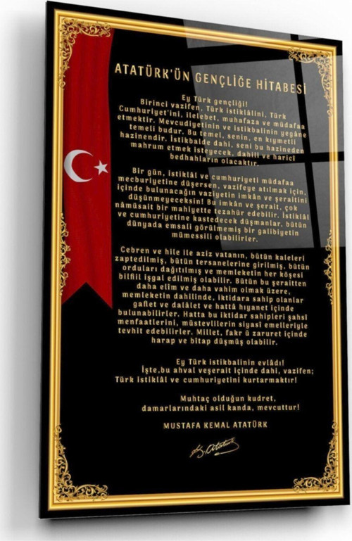 Gençliğe Hitabe Cam Tablo