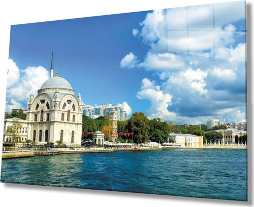 İstanbul Cami Manzara 4 mm Dayanıklı Cam Tablo Temperli Cam