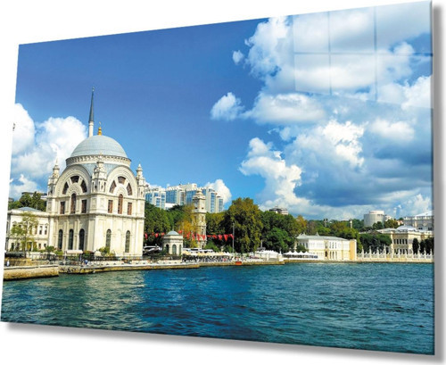 İstanbul Cami Manzara 4 mm Dayanıklı Cam Tablo Temperli Cam