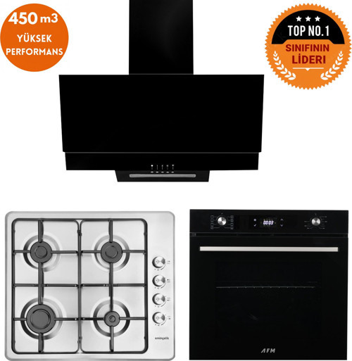 ve AFM TECH Markalı / inoXon Dijital Turbolu Ankastre Set ( 31 220 + FM7700 + FM3250 )