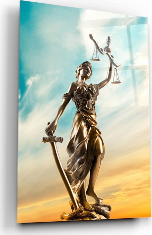 Themis Heykeli Cam Tablo
