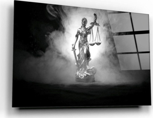 Themis Heykeli Cam Tablo