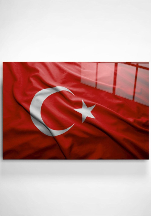 Türk Bayrağı Cam Tablo