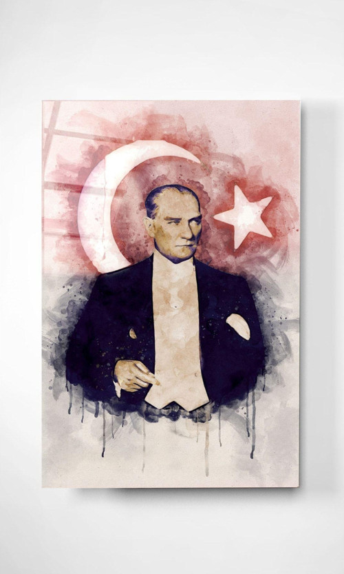 Türk Bayrağı Cam Tablo