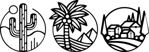3lü Doğa Seti - Araç, Oto, Laptop, Duvar Uyumlu Sticker 15*4 Cm