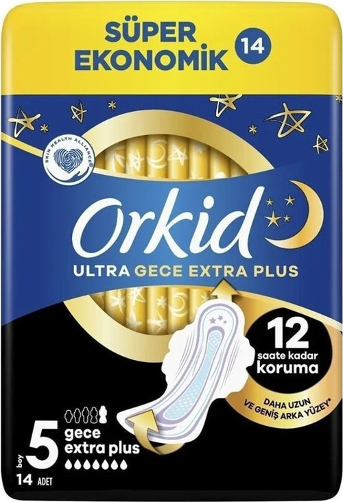 Ultra Gece Extra Plus Hijyenik Ped 5 Boy 14'Lü
