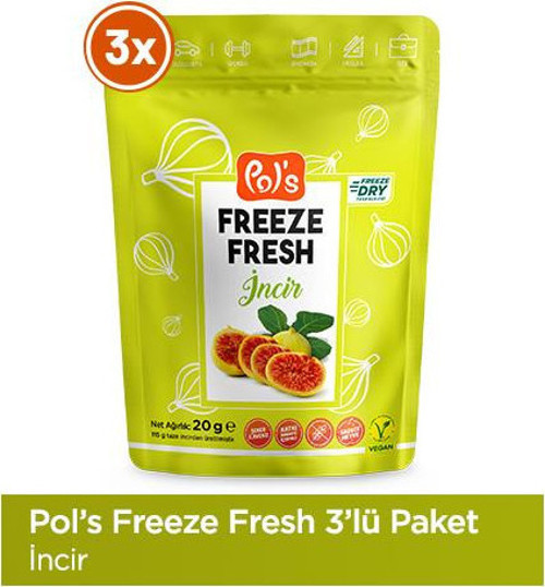 Pol's Freeze Fresh İncir 3 adet x 20 g Dondurularak Kurutulmuş Meyve