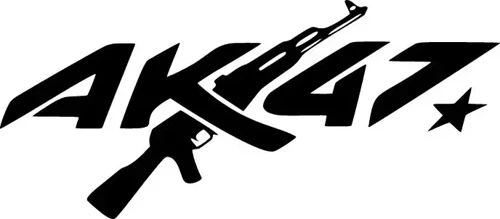 Ak47 - Araç, Oto, Laptop, Duvar Uyumlu Sticker 30*12 Cm