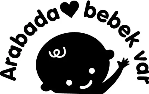 Arabada Bebek var - Araç, Oto, Laptop, Duvar Uyumlu Sticker 10*6 Cm