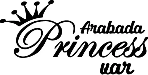 Arabada Princess Var - Araç, Oto, Laptop, Duvar Uyumlu Sticker 10*5 Cm