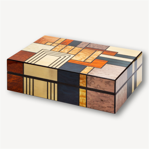 İspanyol Sedir Puro Kutusu Humidor Abstract 30s