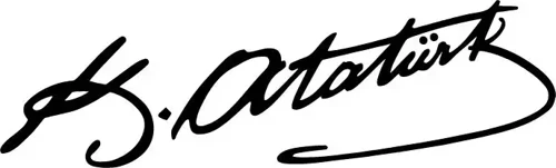 Atatürk İmza - Araç, Oto, Laptop, Duvar Uyumlu Sticker 25*7 Cm