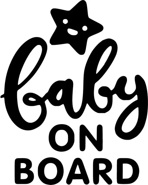 Baby on Board Yıldızlı - Araç, Oto, Laptop, Duvar Uyumlu Sticker 30*36 Cm