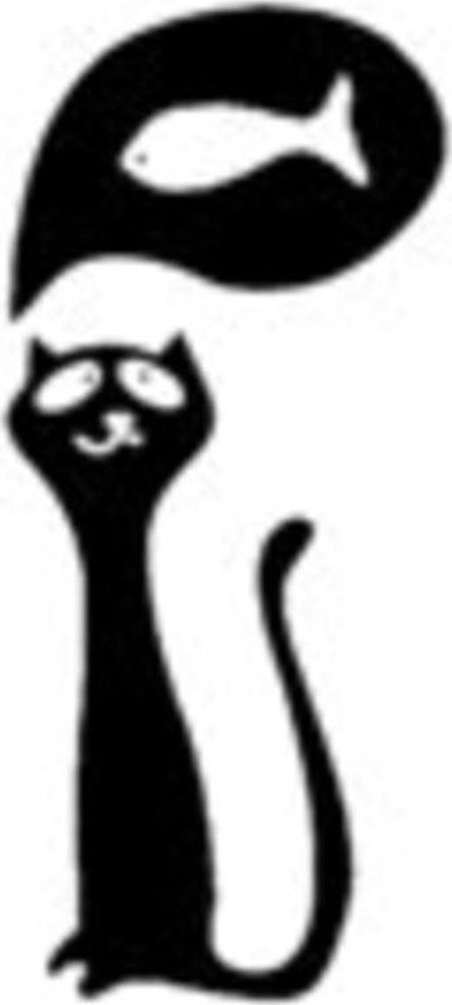 Balık Hayal Eden Kedi Oto Motor Laptop Duvar Folyo Sticker 40 x 88