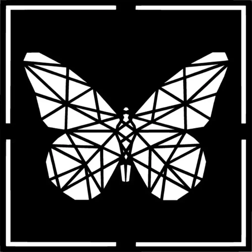Geometrik Kelebek - Araç, Oto, Laptop, Duvar Uyumlu Sticker 20*20 Cm