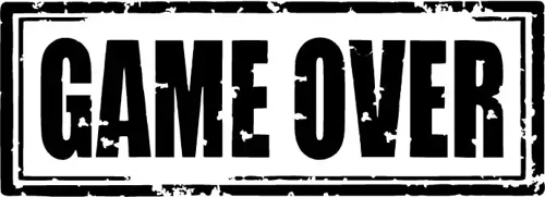 Game Over - Araç, Oto, Laptop, Duvar Uyumlu Sticker 15*6 Cm