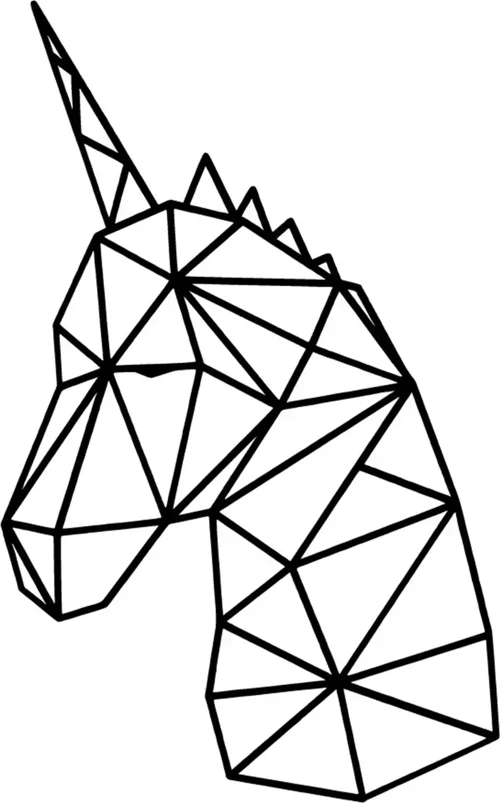 Geometrik Unicorn At - Araç, Oto, Laptop, Duvar Uyumlu Sticker 40*64 Cm