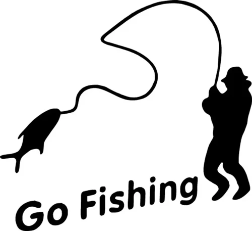 Go Fishing - Araç, Oto, Laptop, Duvar Uyumlu Sticker 20*20 Cm