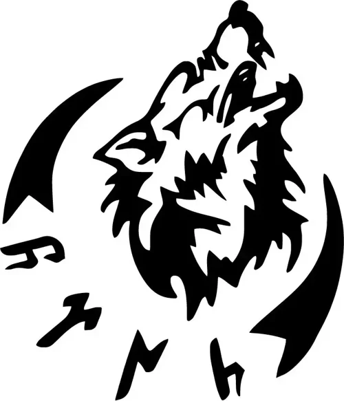 Göktürkçe Kurt - Araç, Oto, Laptop, Duvar Uyumlu Sticker 25*30 Cm