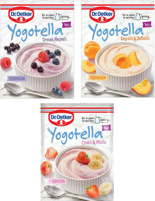 Orman Meyveli, Çilekli&Muzlu, Kayısılı&Şeftalili Yogotella 3'lü Paket