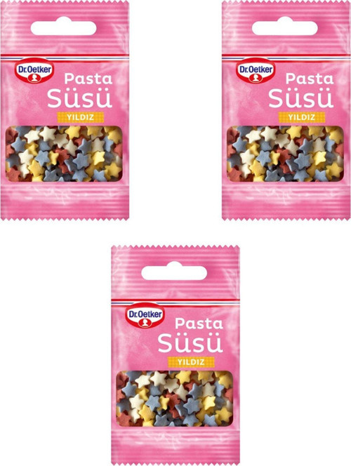 Pasta Süsü Yıldız 3'lü Set