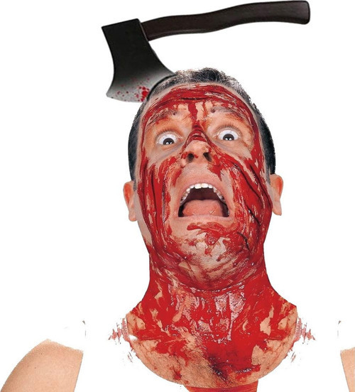 Halloween Kafaya Saplanmış Kanlı Balta Şaka Tacı