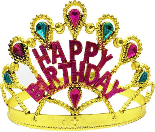 Happy Birthday Doğum Günü Tacı (60 cm) - Altın (Gold)